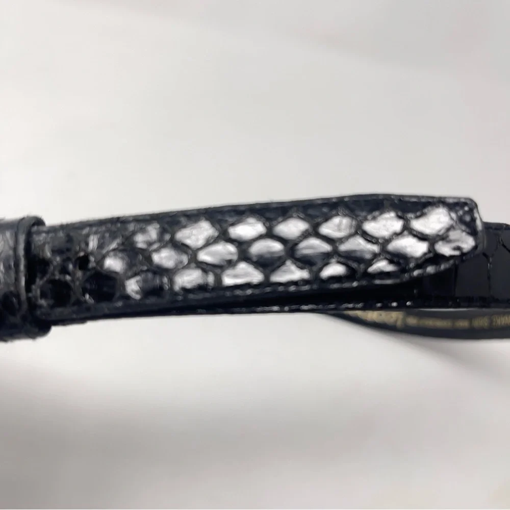 Vintage Genuine Snakeskin Leather Belt, Black –‎ The Leather Shop Made in Taiwan